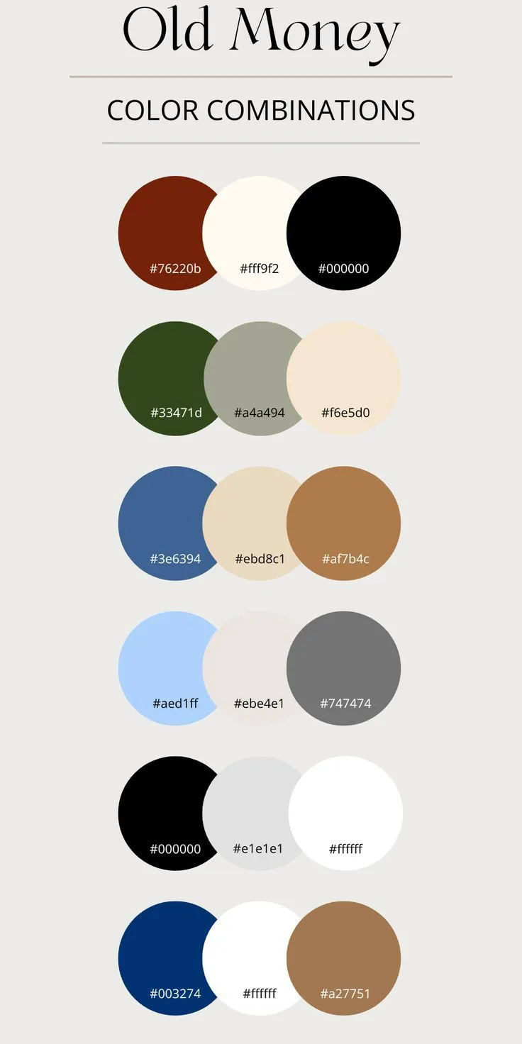 old money styles color palette
